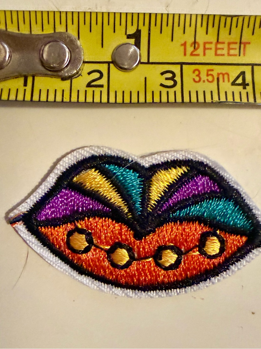 Multicolor Embroidered Lips Iron-On Patch - Women Accessories